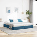 Ottoman Bettgestell mit Speicher Dunkelblau 180 x 200 cm Samt