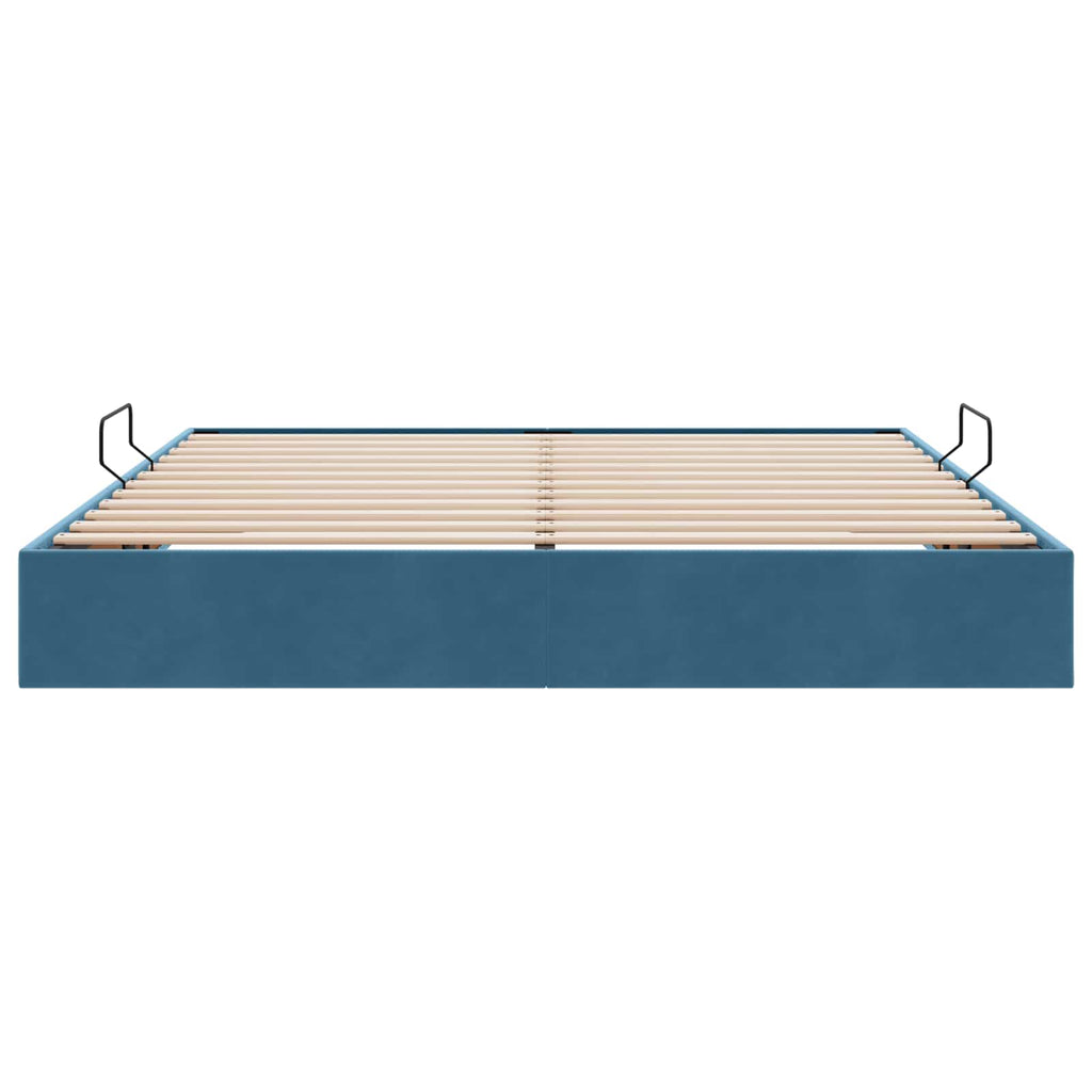 Ottoman Bettgestell mit Speicher Dunkelblau 180 x 200 cm Samt
