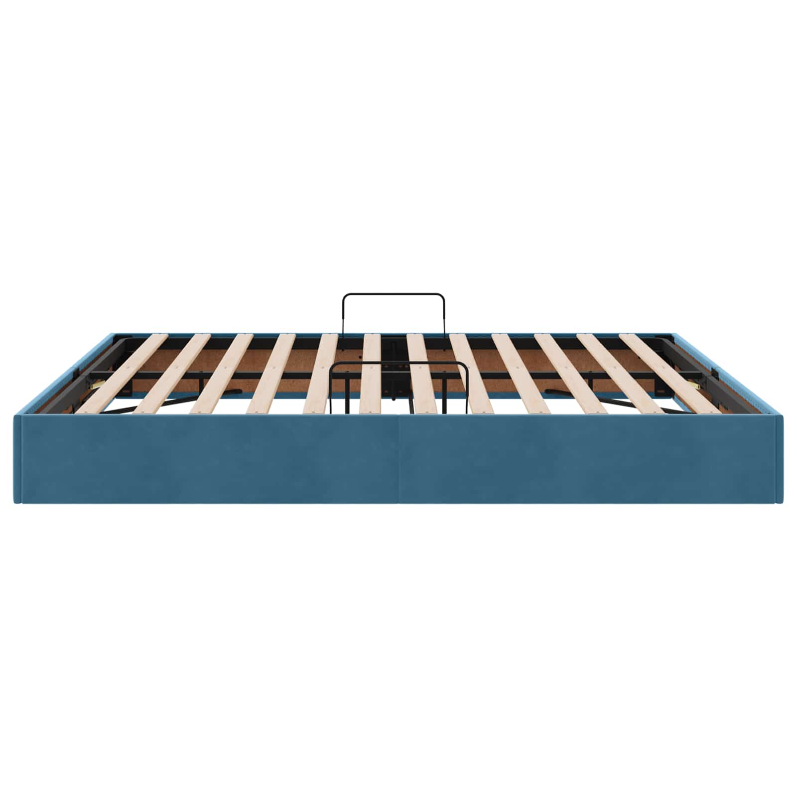 Ottoman Bettgestell mit Speicher Dunkelblau 180 x 200 cm Samt