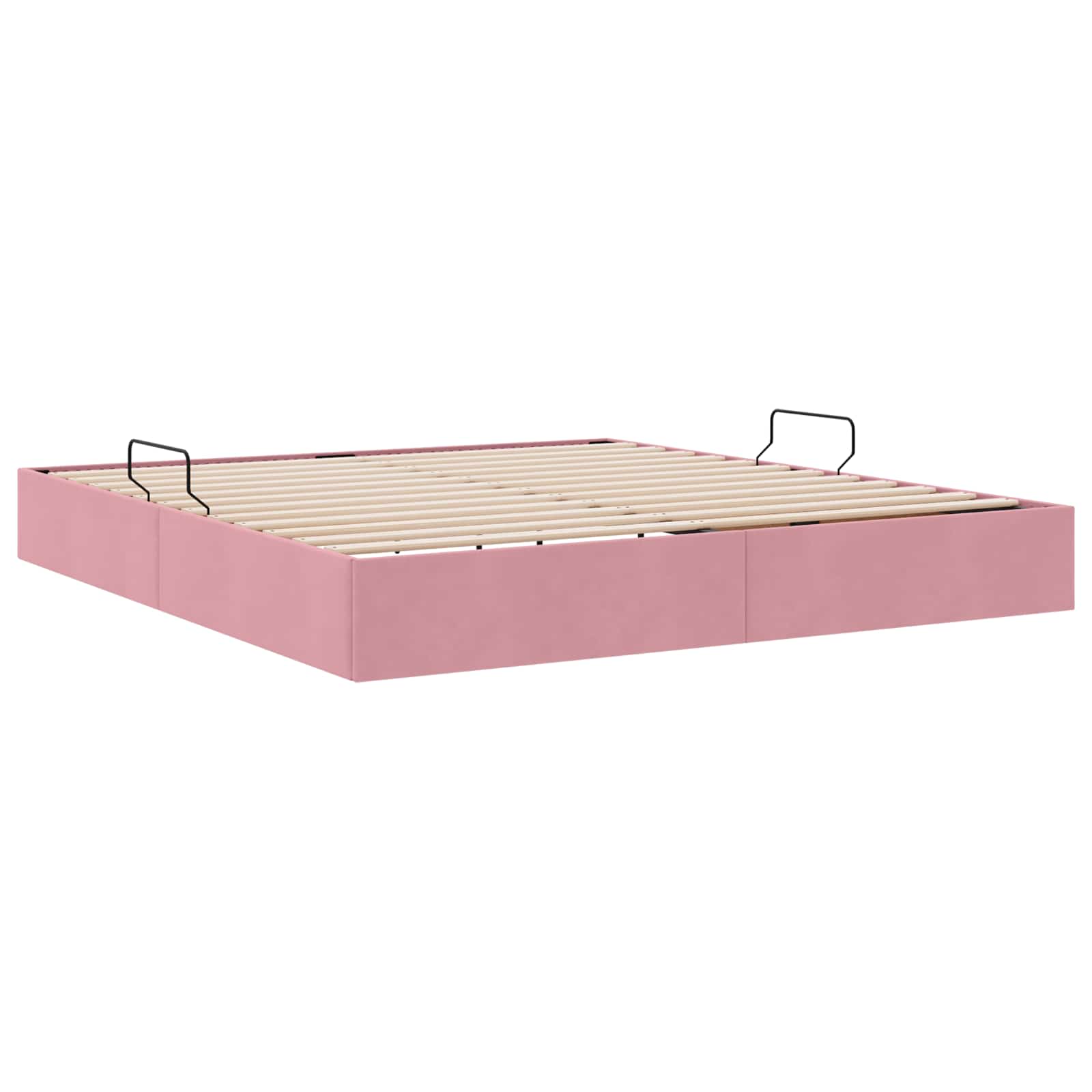 Ottoman Bettgestell mit Speicher Rosa 180 x 200 cm Samt