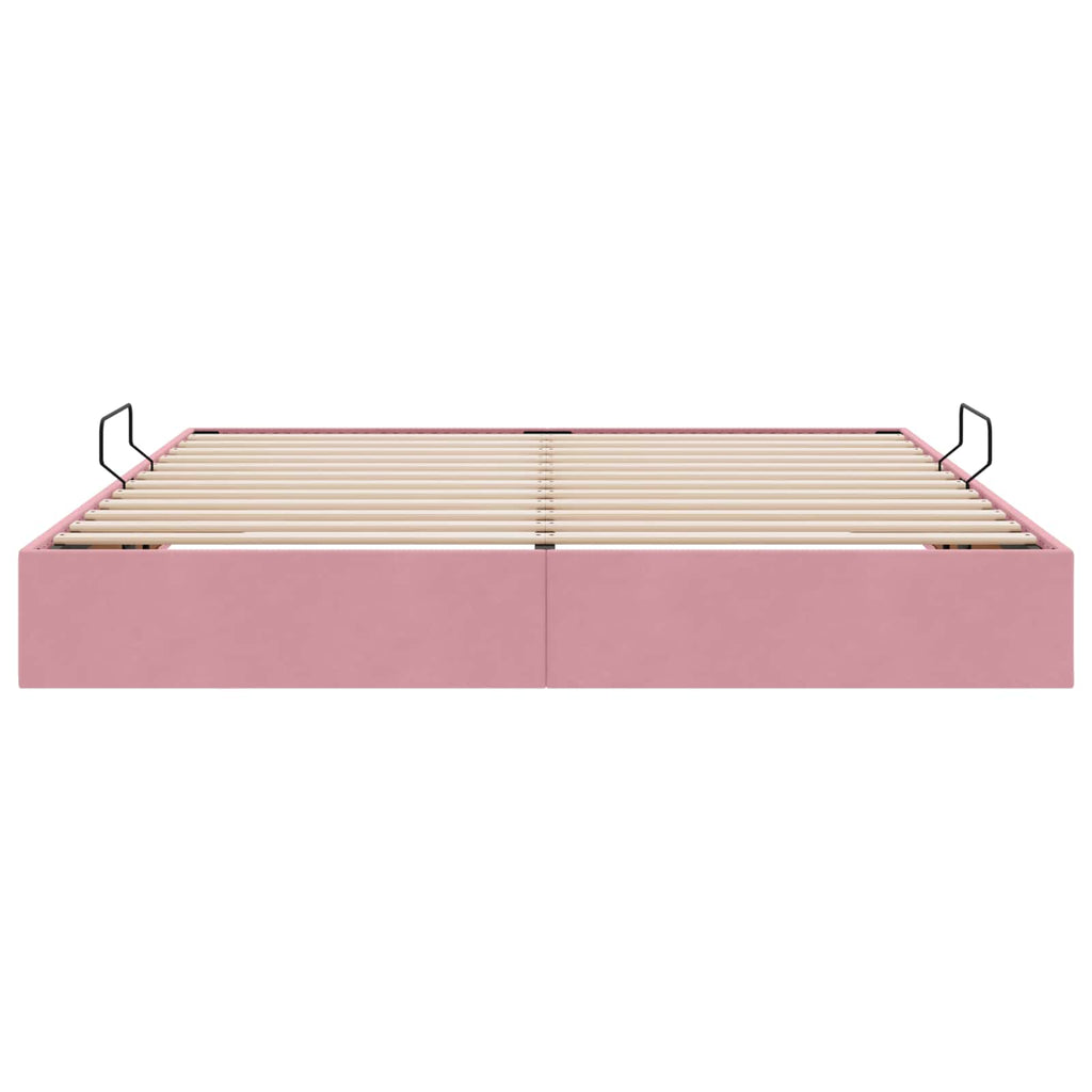 Ottoman Bettgestell mit Speicher Rosa 180 x 200 cm Samt