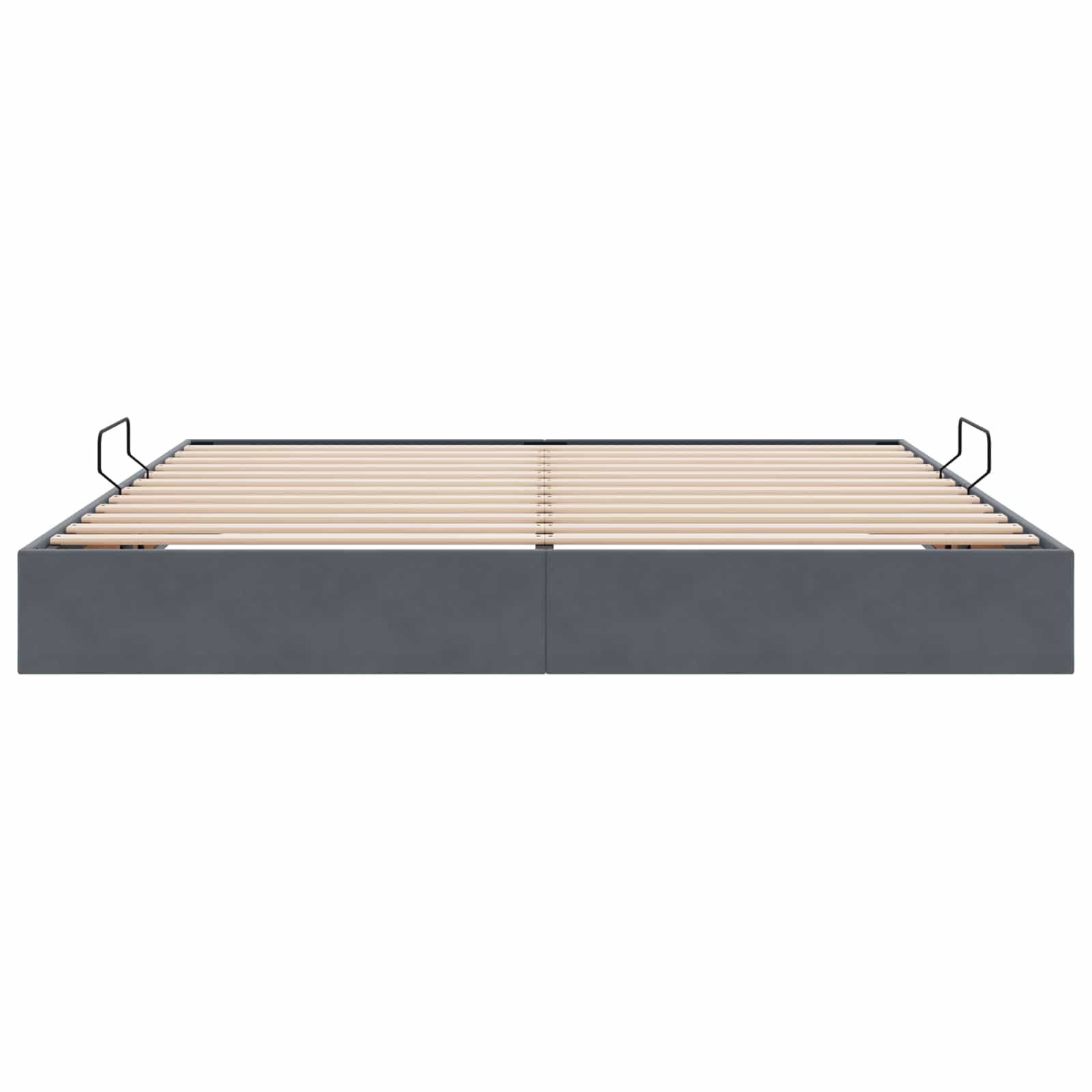 Ottoman Bettgestell mit Speicher Dunkelgrau 200 x 200 cm Samt