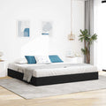 Ottoman Bettgestell mit Speicher Schwarz 200 x 200 cm Samt