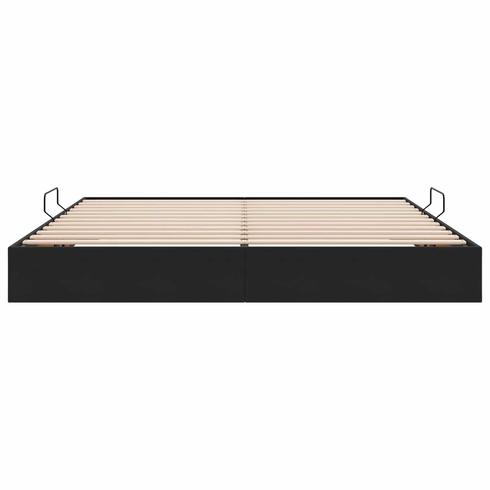 Ottoman Bettgestell mit Speicher Schwarz 200 x 200 cm Samt