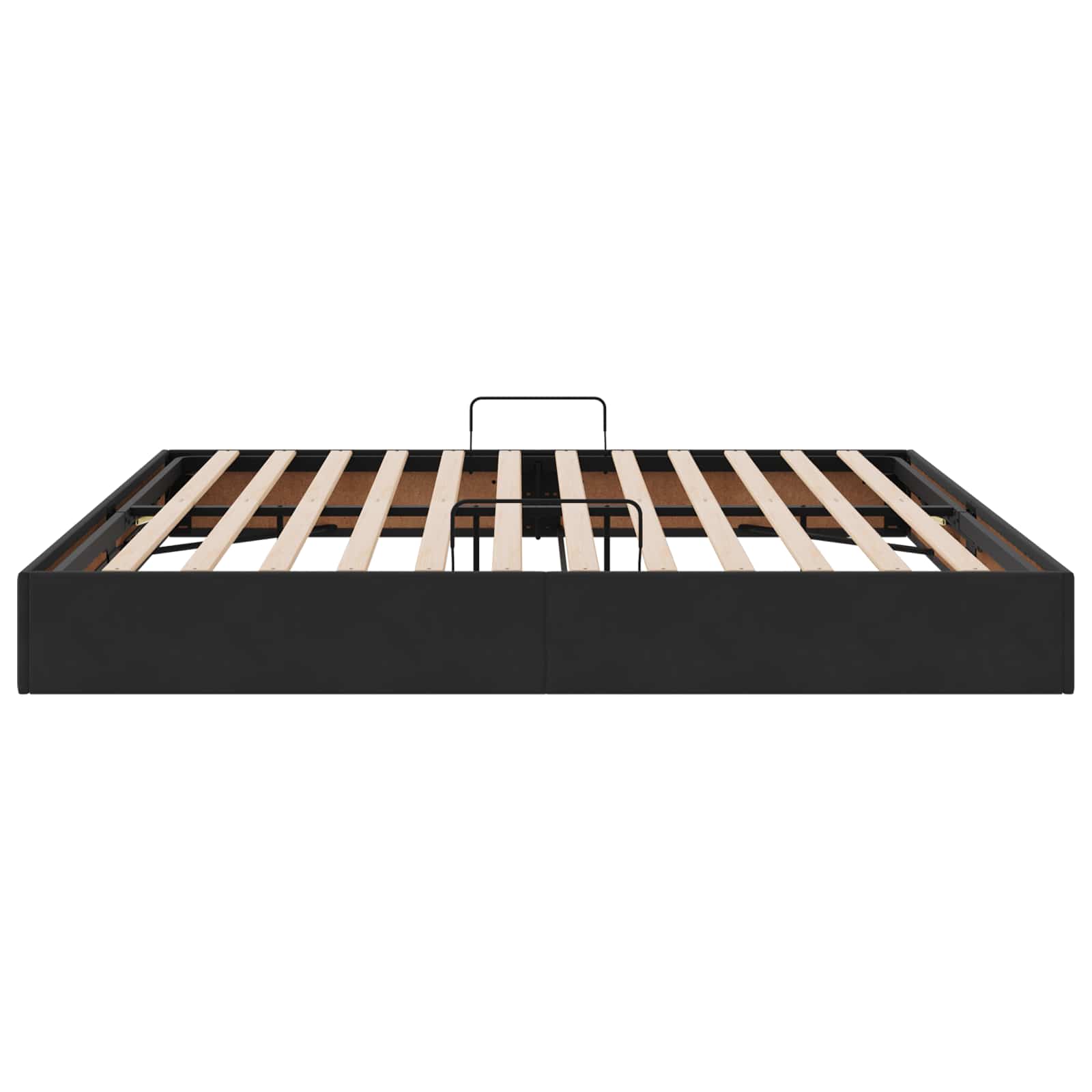 Ottoman Bettgestell mit Speicher Schwarz 200 x 200 cm Samt