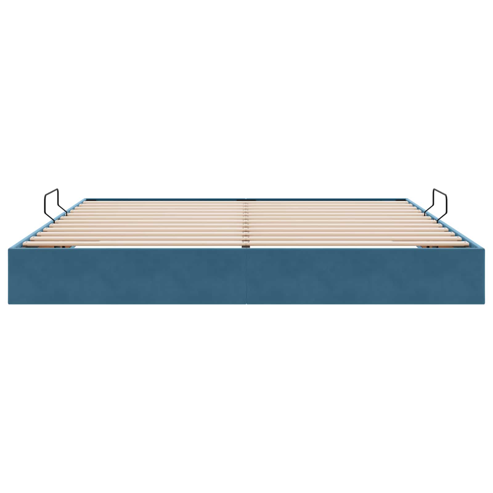 Ottoman Bettgestell mit Speicher Dunkelblau 200 x 200 cm Samt