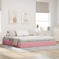 Ottoman Bettgestell mit Speicher Rosa 200 x 200 cm Samt