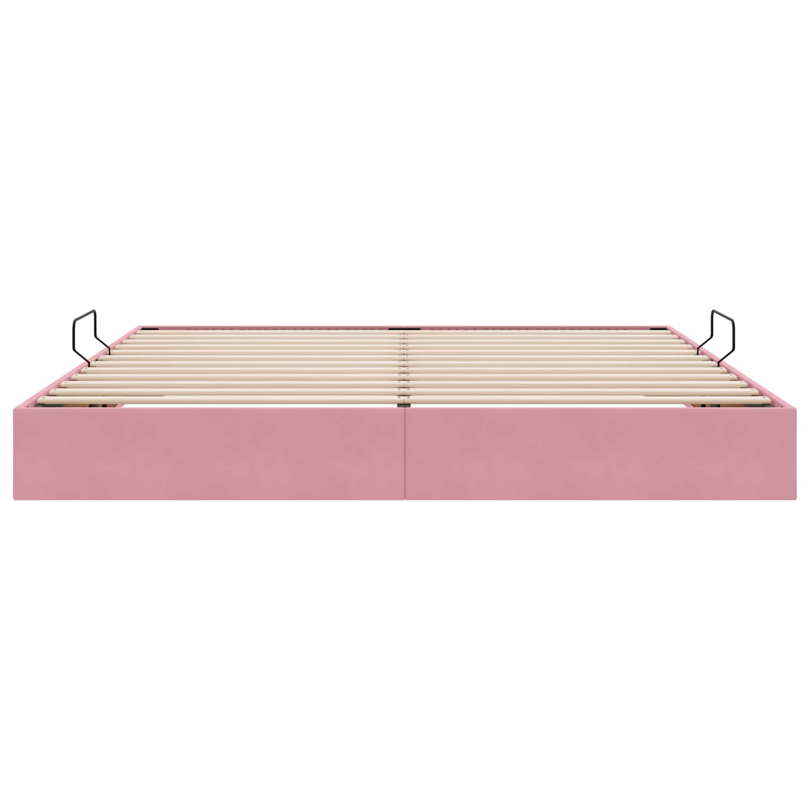 Ottoman Bettgestell mit Speicher Rosa 200 x 200 cm Samt