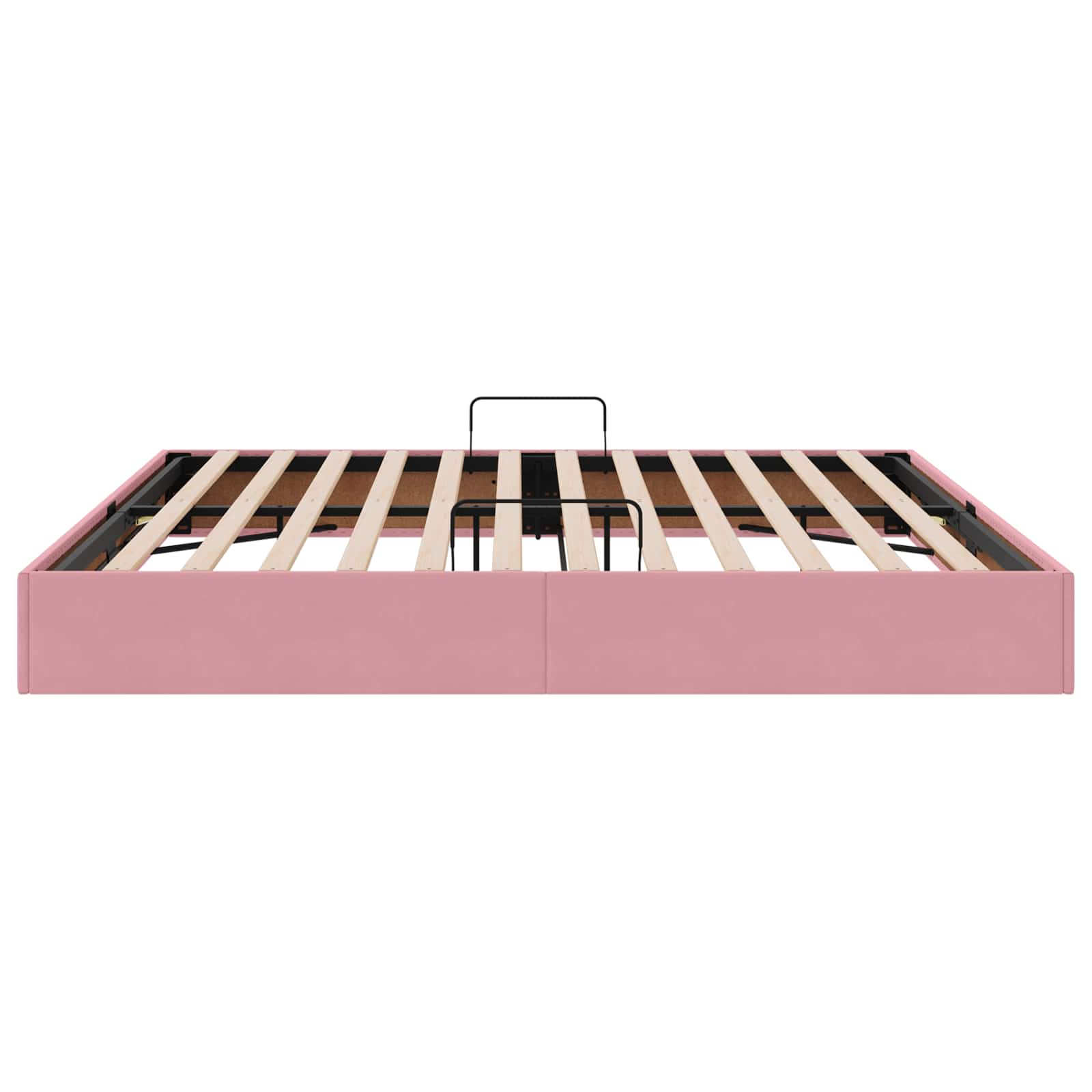 Ottoman Bettgestell mit Speicher Rosa 200 x 200 cm Samt