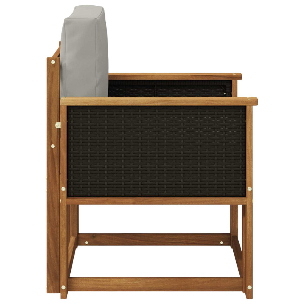 Outdoor Mittelsofa Massivholz Akazie Natur