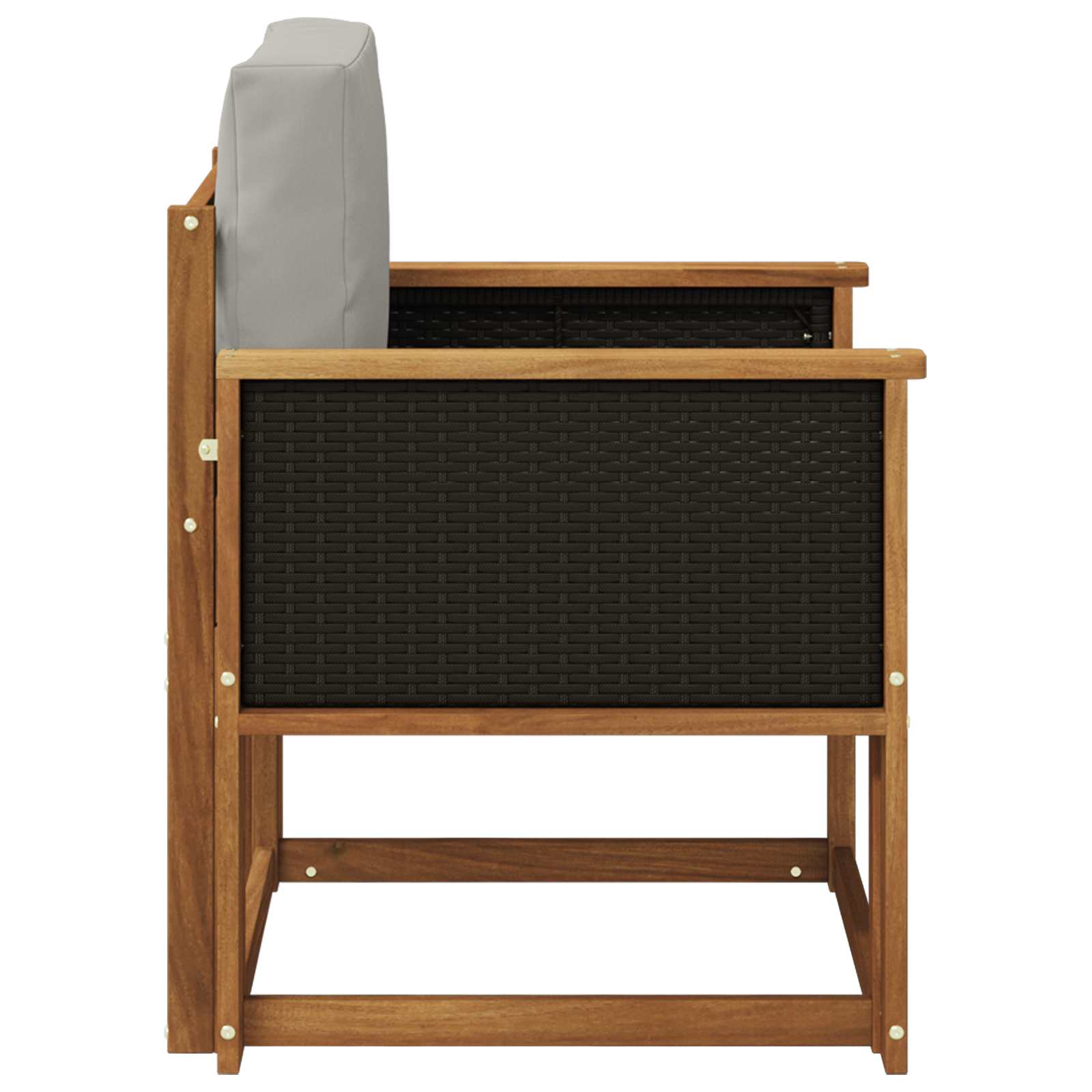 Outdoor Mittelsofa Massivholz Akazie Natur