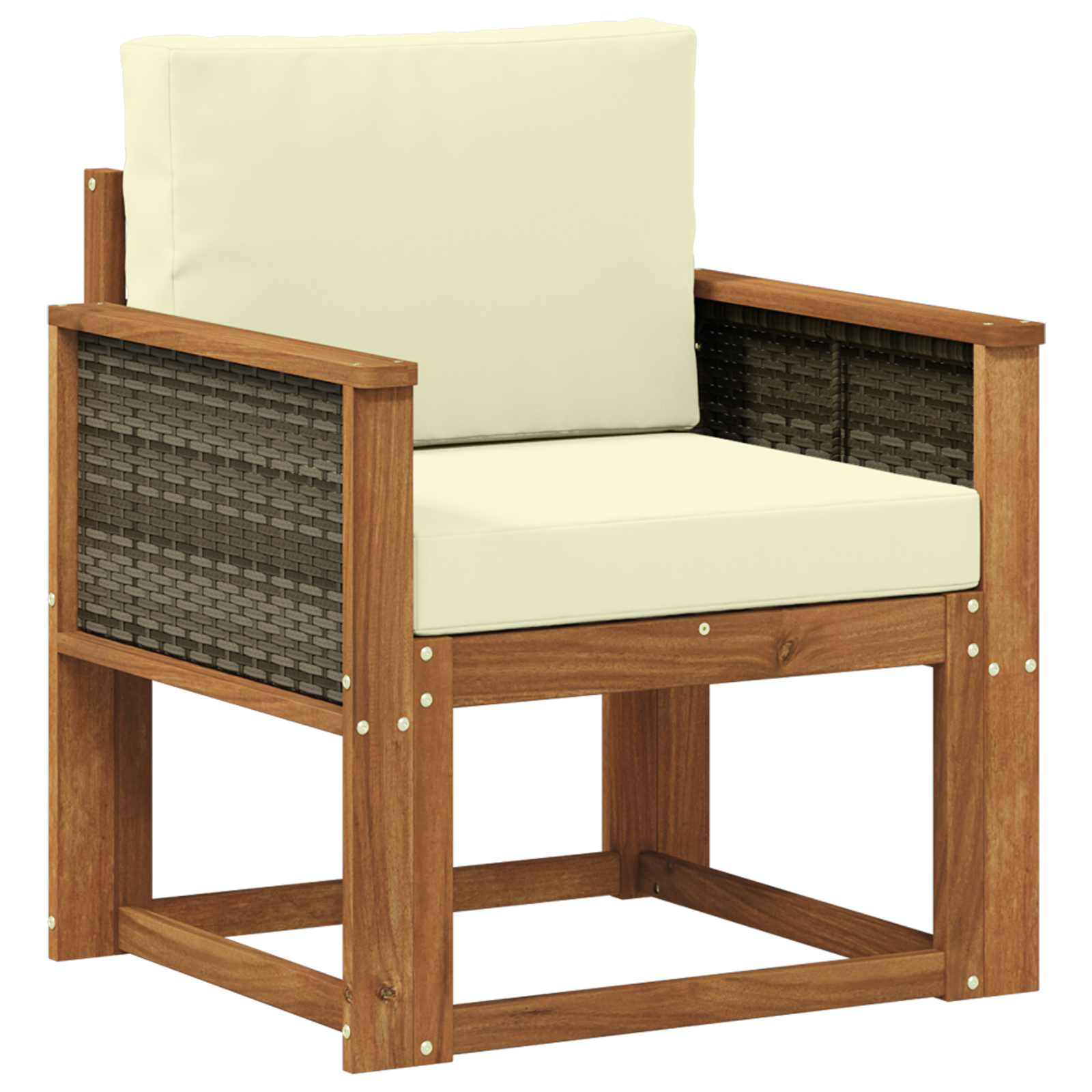 Outdoor Mittelsofa Massivholz Akazie Natur
