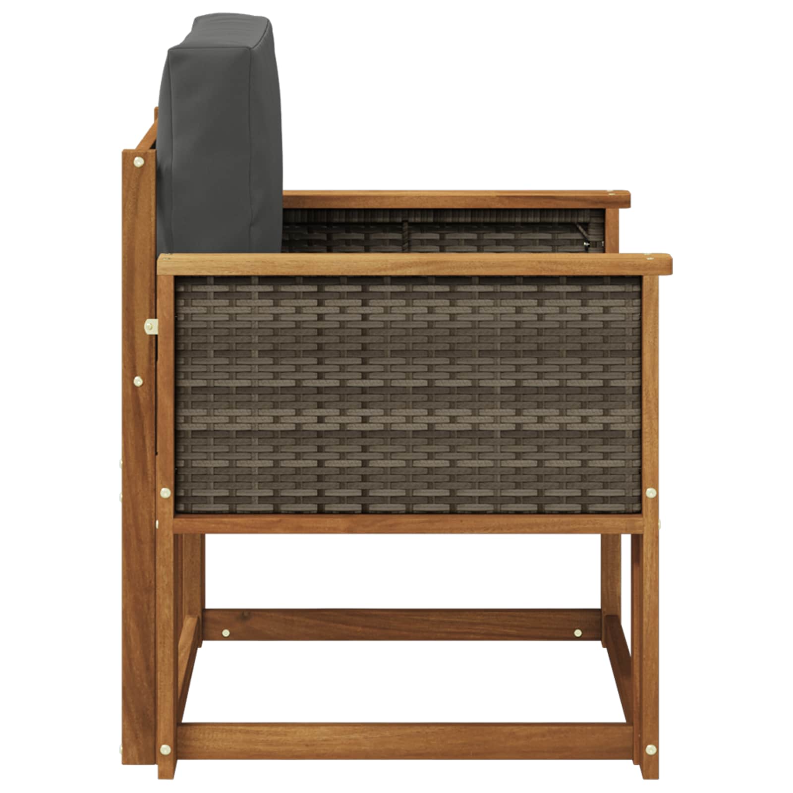 Outdoor Mittelsofa Massivholz Akazie Natur