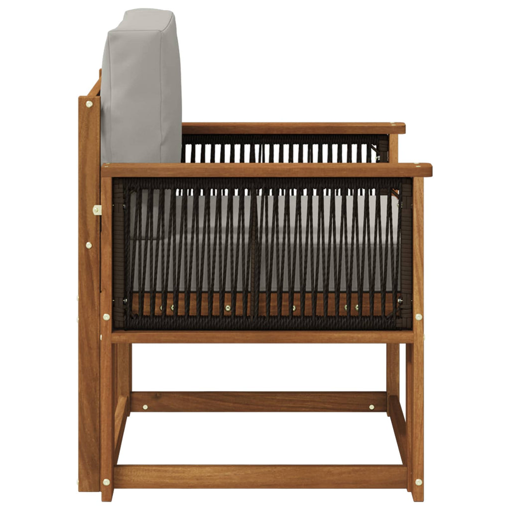 Outdoor Mittelsofa Massivholz Akazie Natur