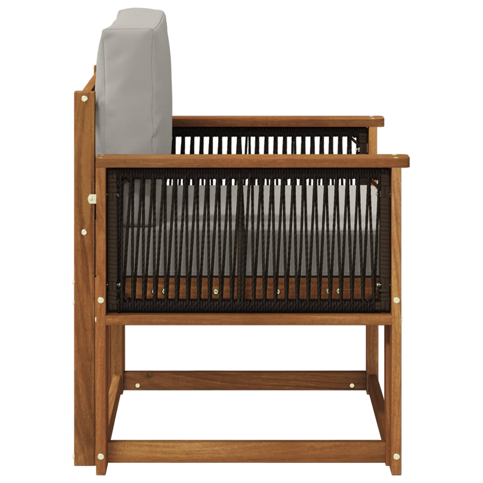 Outdoor Mittelsofa Massivholz Akazie Natur