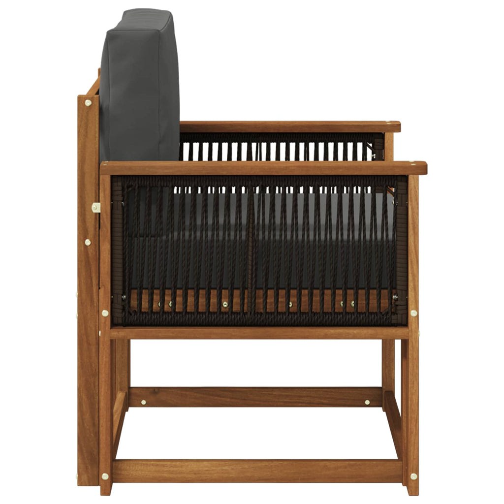 Outdoor Mittelsofa Massivholz Akazie Natur