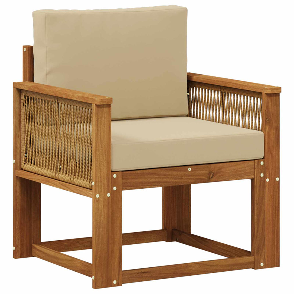 Outdoor Mittelsofa Massivholz Akazie Natur