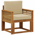 Outdoor Mittelsofa Massivholz Akazie Natur