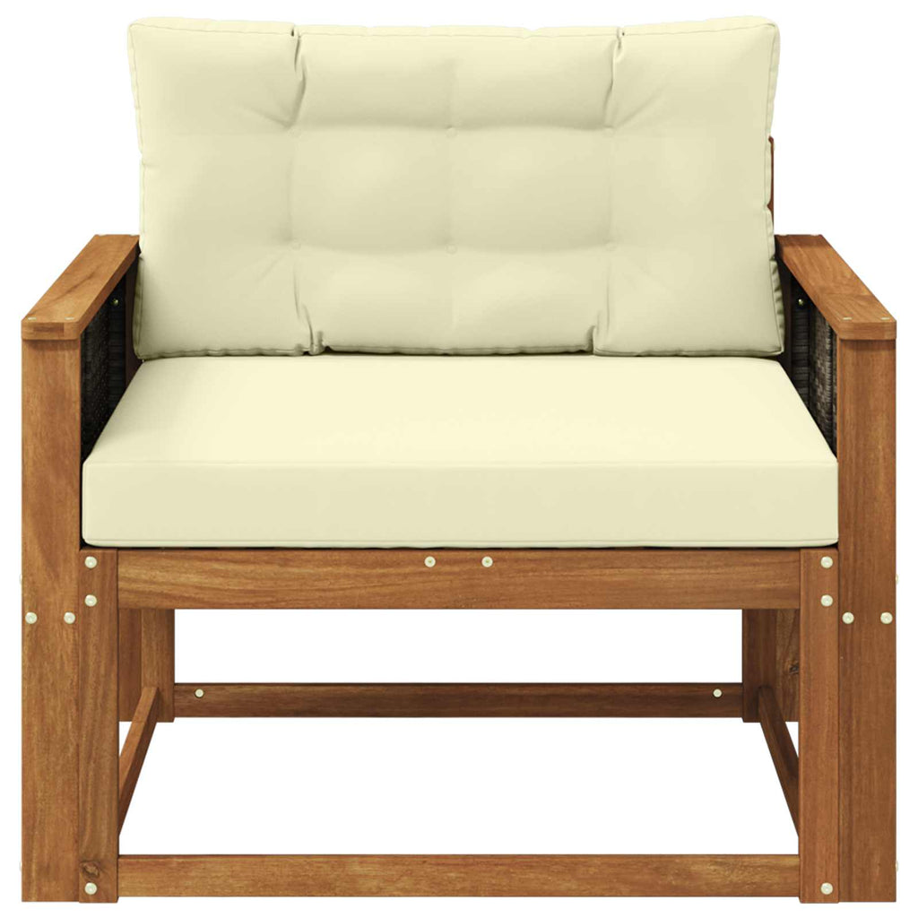 Outdoor Mittelsofa Massivholz Akazie Natur