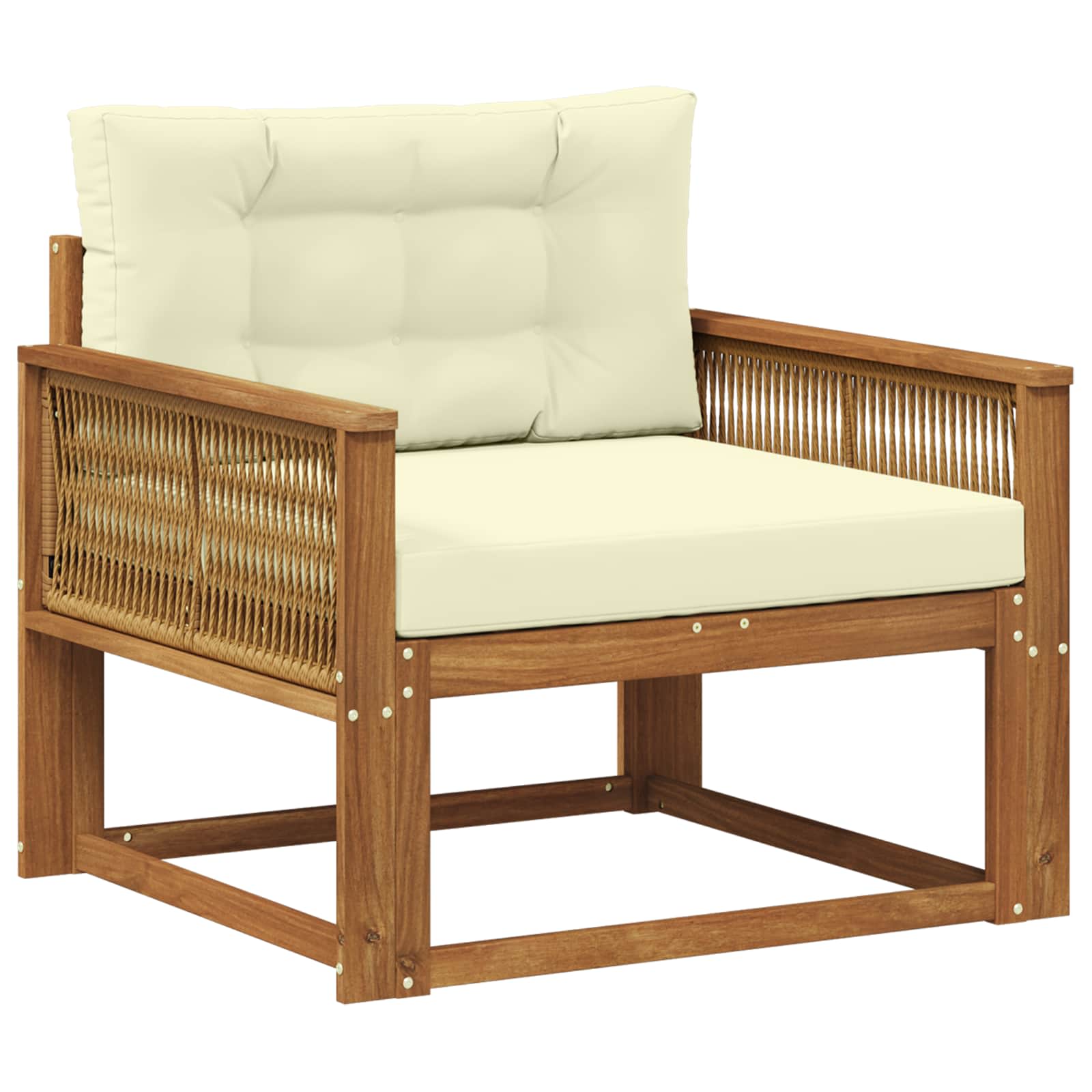 Outdoor Mittelsofa Massivholz Akazie Natur