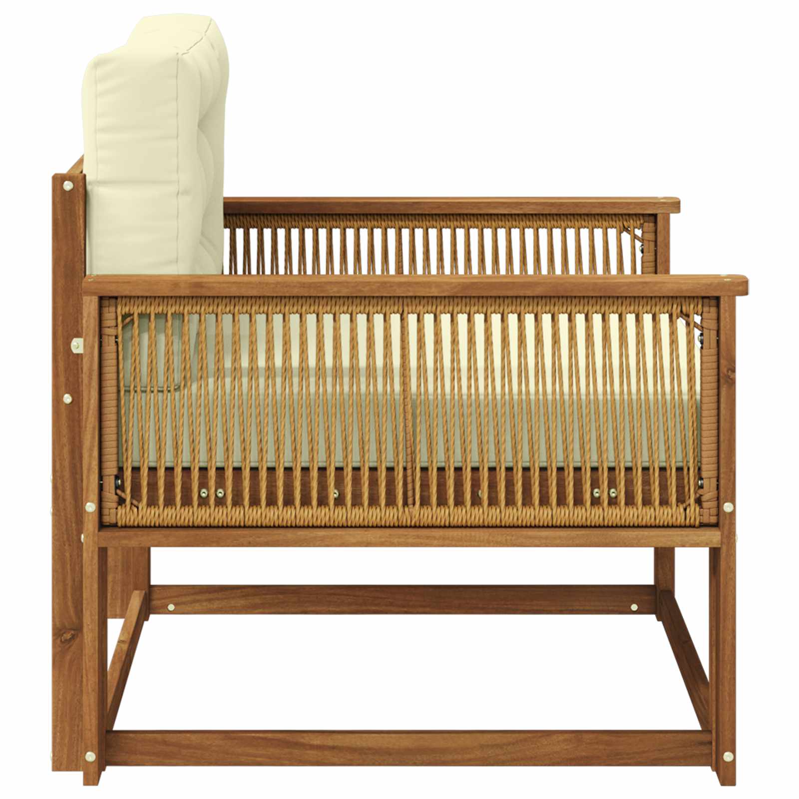 Outdoor Mittelsofa Massivholz Akazie Natur