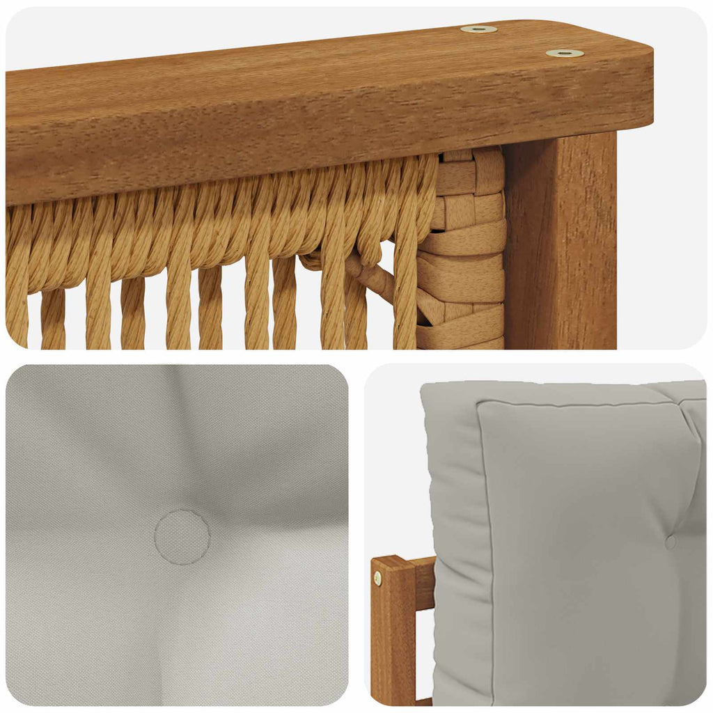 Outdoor Mittelsofa Massivholz Akazie Natur