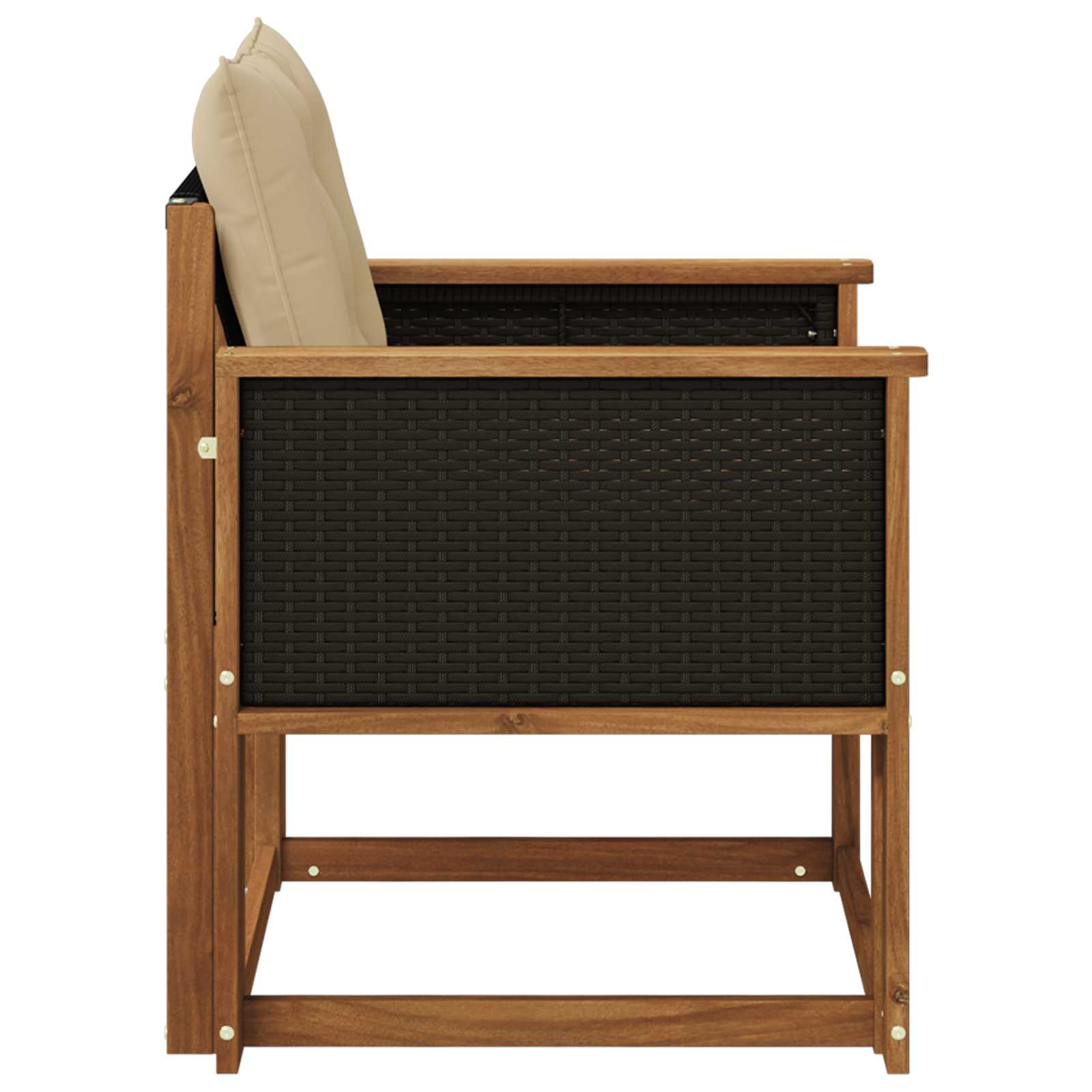 Outdoor Mittelsofa Massivholz Akazie Natur