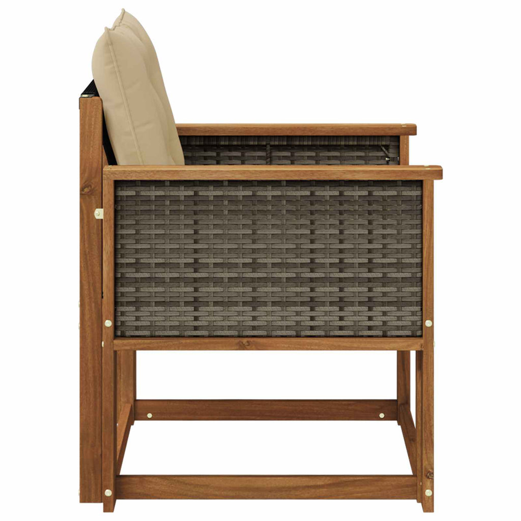 Outdoor Mittelsofa Massivholz Akazie Natur