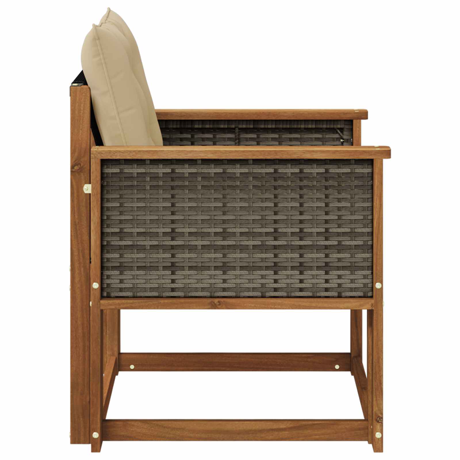 Outdoor Mittelsofa Massivholz Akazie Natur
