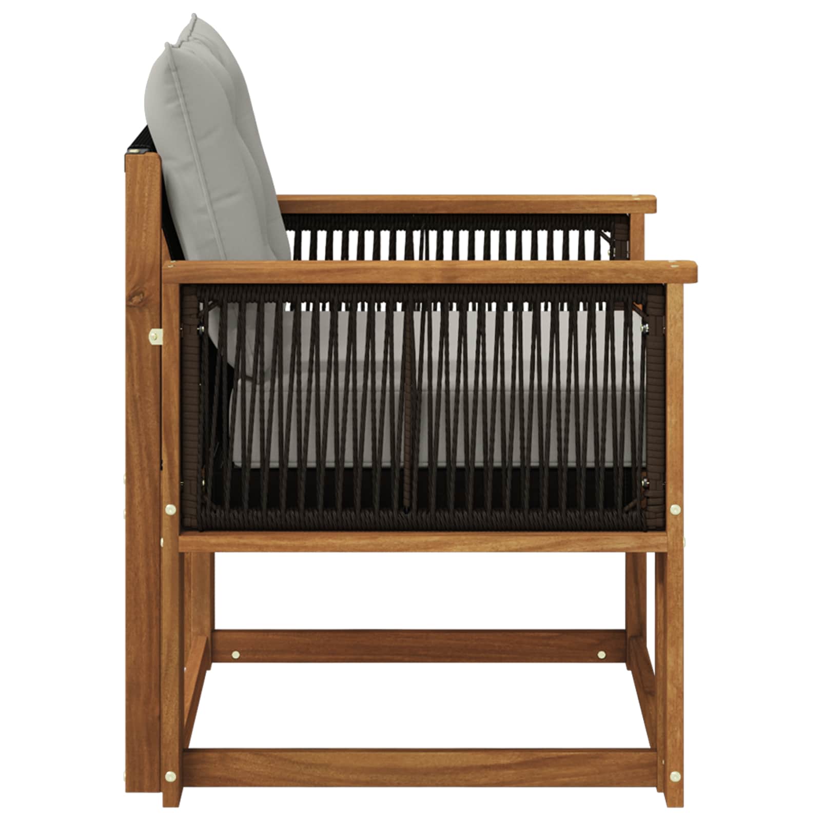 Outdoor Mittelsofa Massivholz Akazie Natur