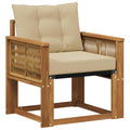 Outdoor Mittelsofa Massivholz Akazie Natur