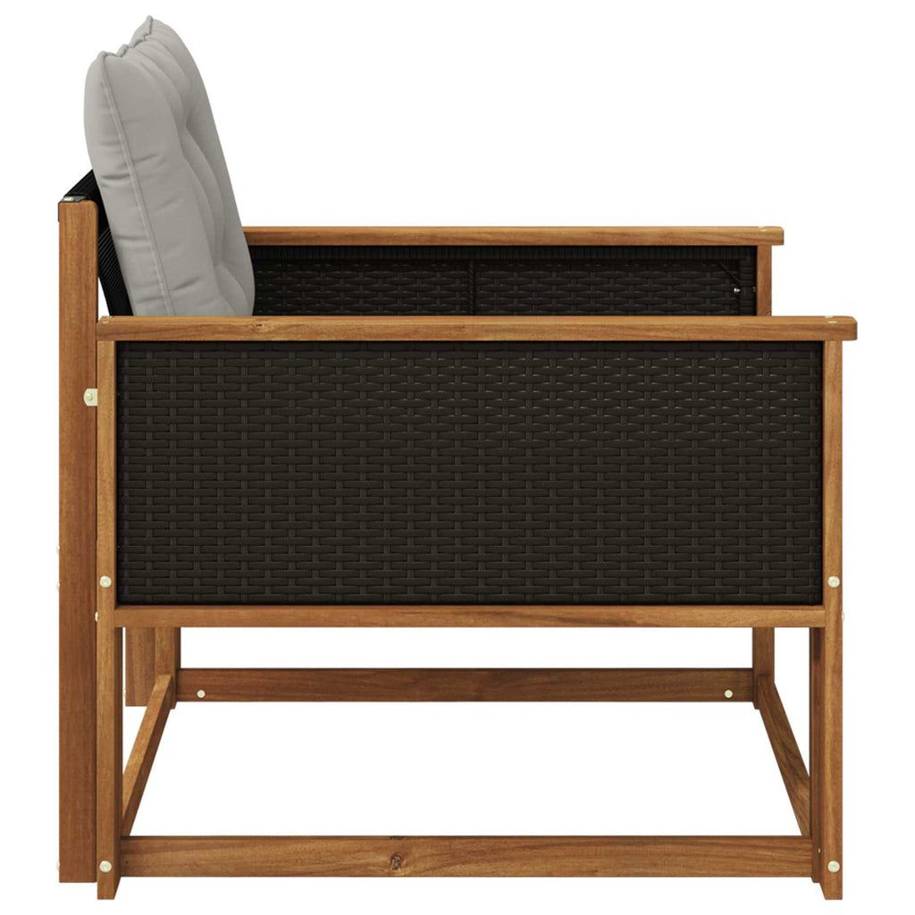 Outdoor-Sofagarnitur Massives Akazienholz und Textilene Natur