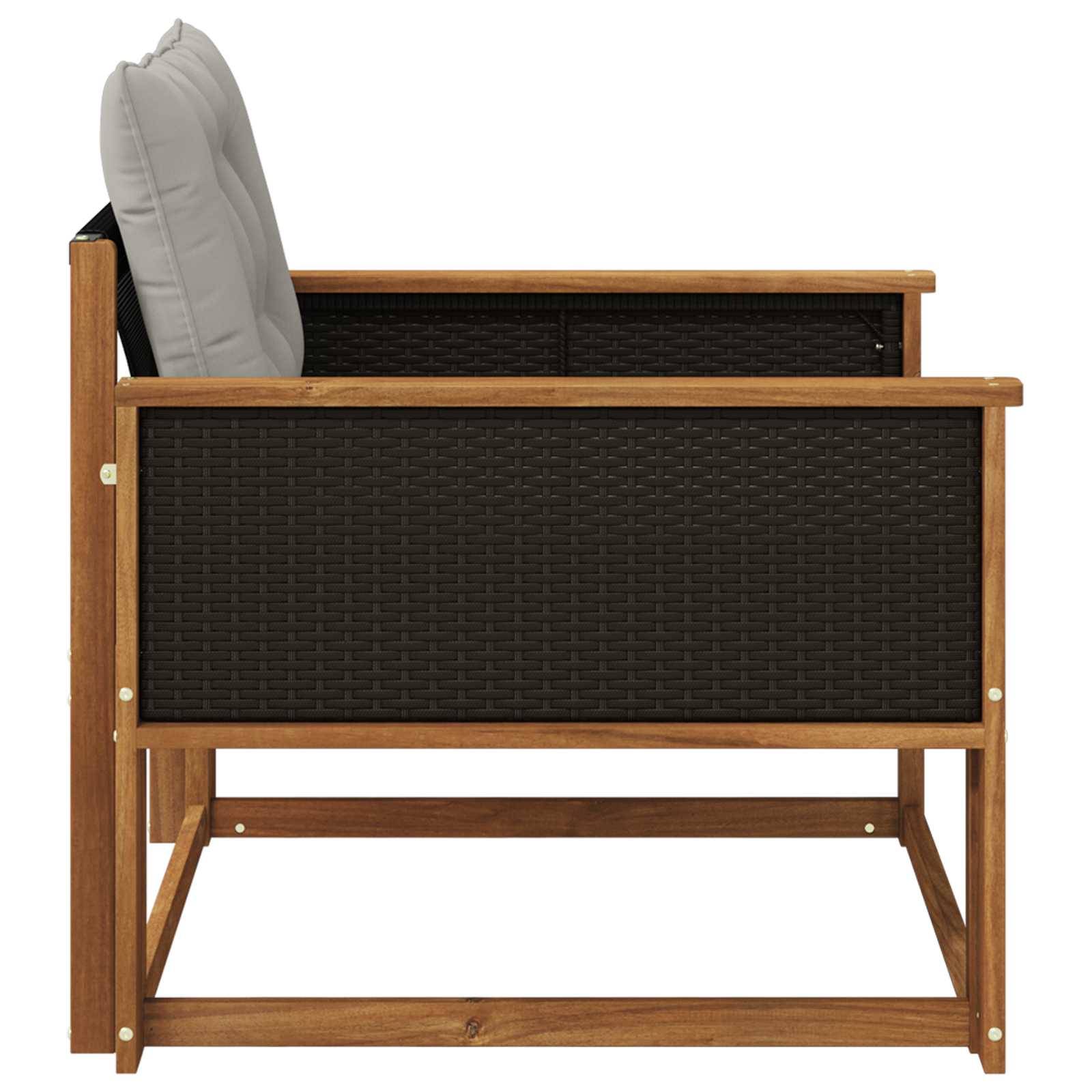 Outdoor-Sofagarnitur Massives Akazienholz und Textilene Natur