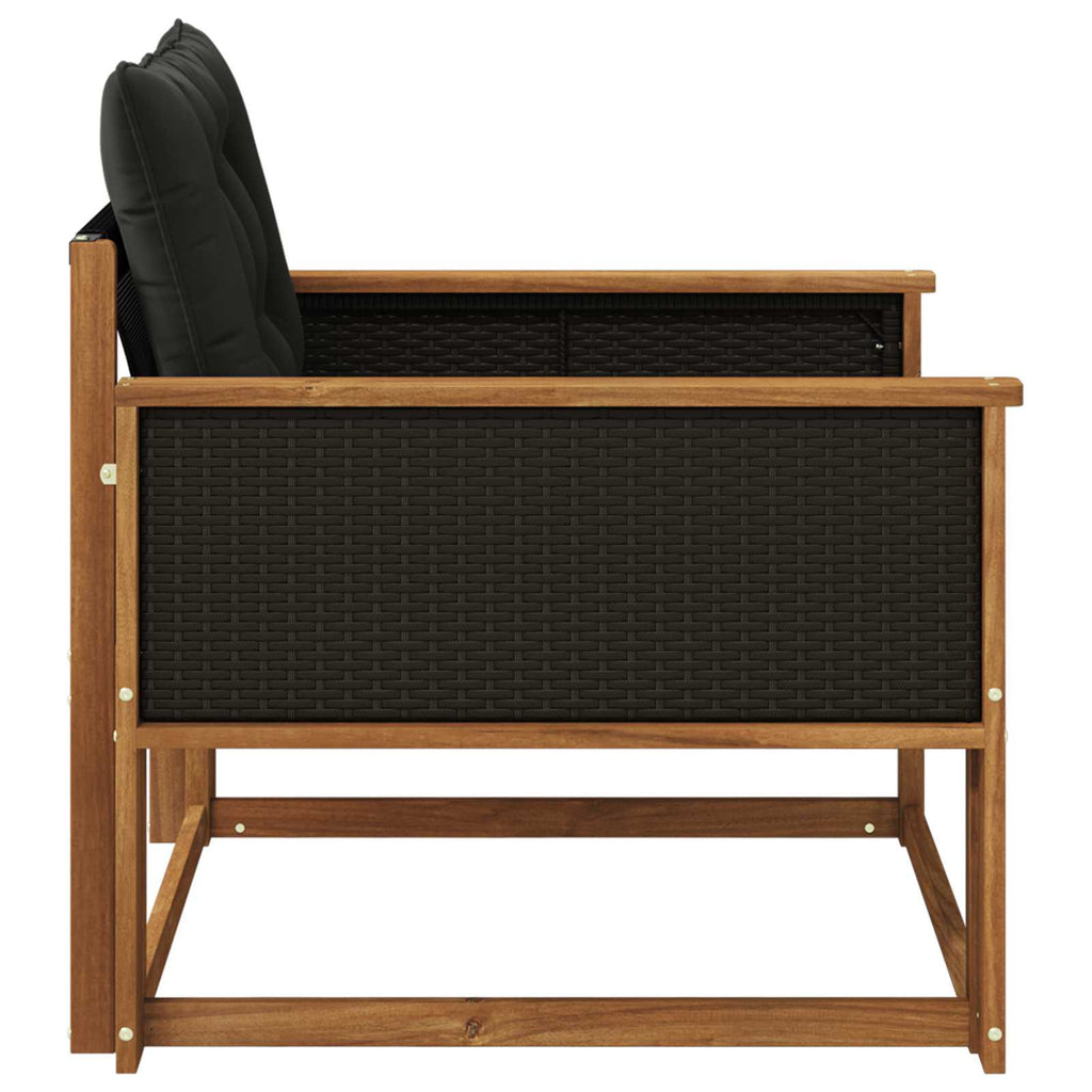 Outdoor-Sofagarnitur Massives Akazienholz und Textilene Natur