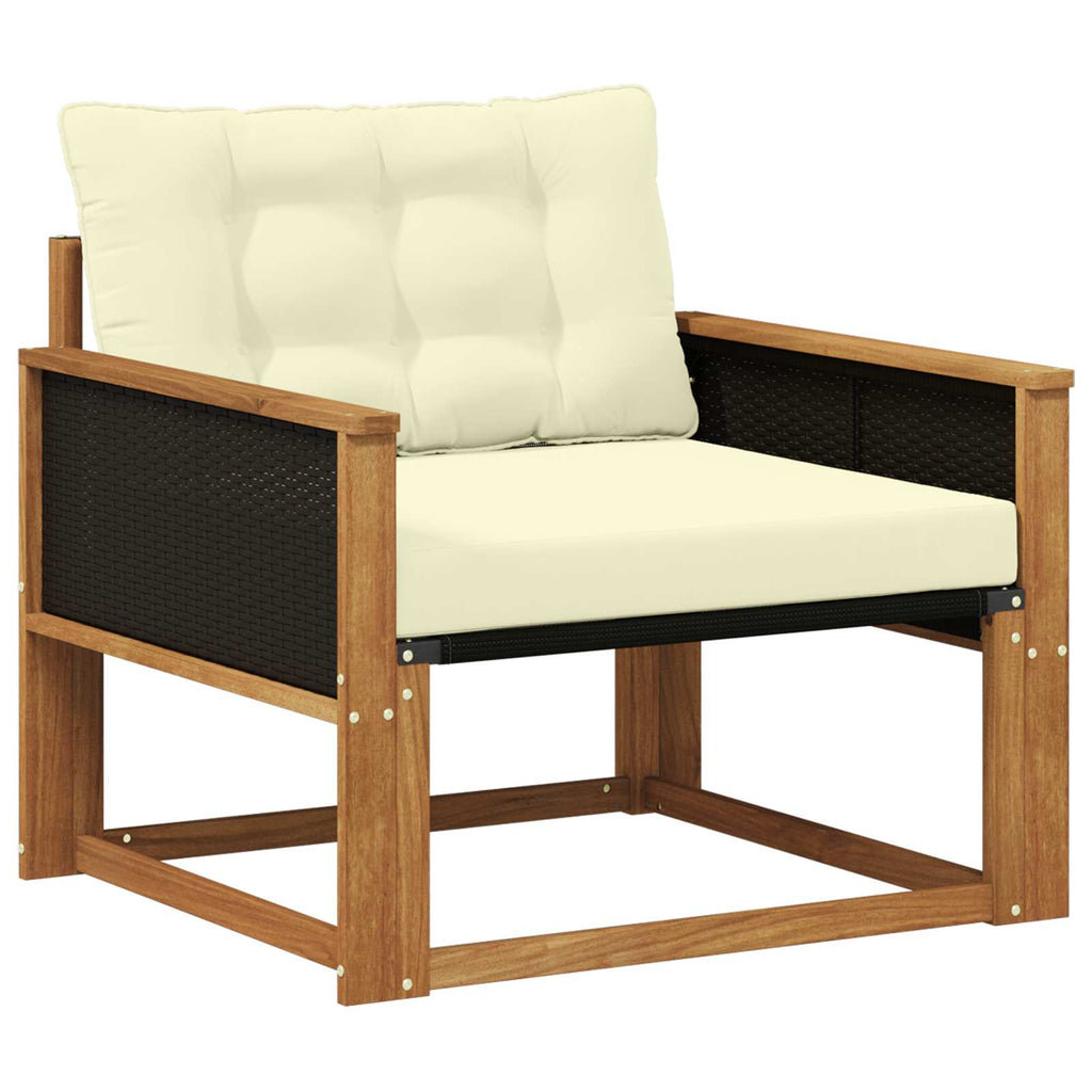 Outdoor-Sofagarnitur Massives Akazienholz und Textilene Natur