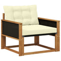 Outdoor-Sofagarnitur Massives Akazienholz und Textilene Natur
