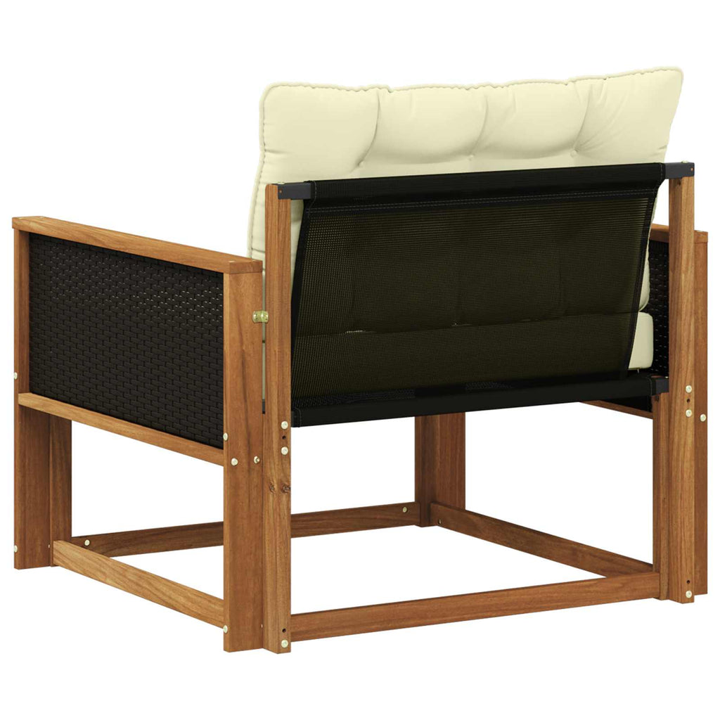 Outdoor-Sofagarnitur Massives Akazienholz und Textilene Natur