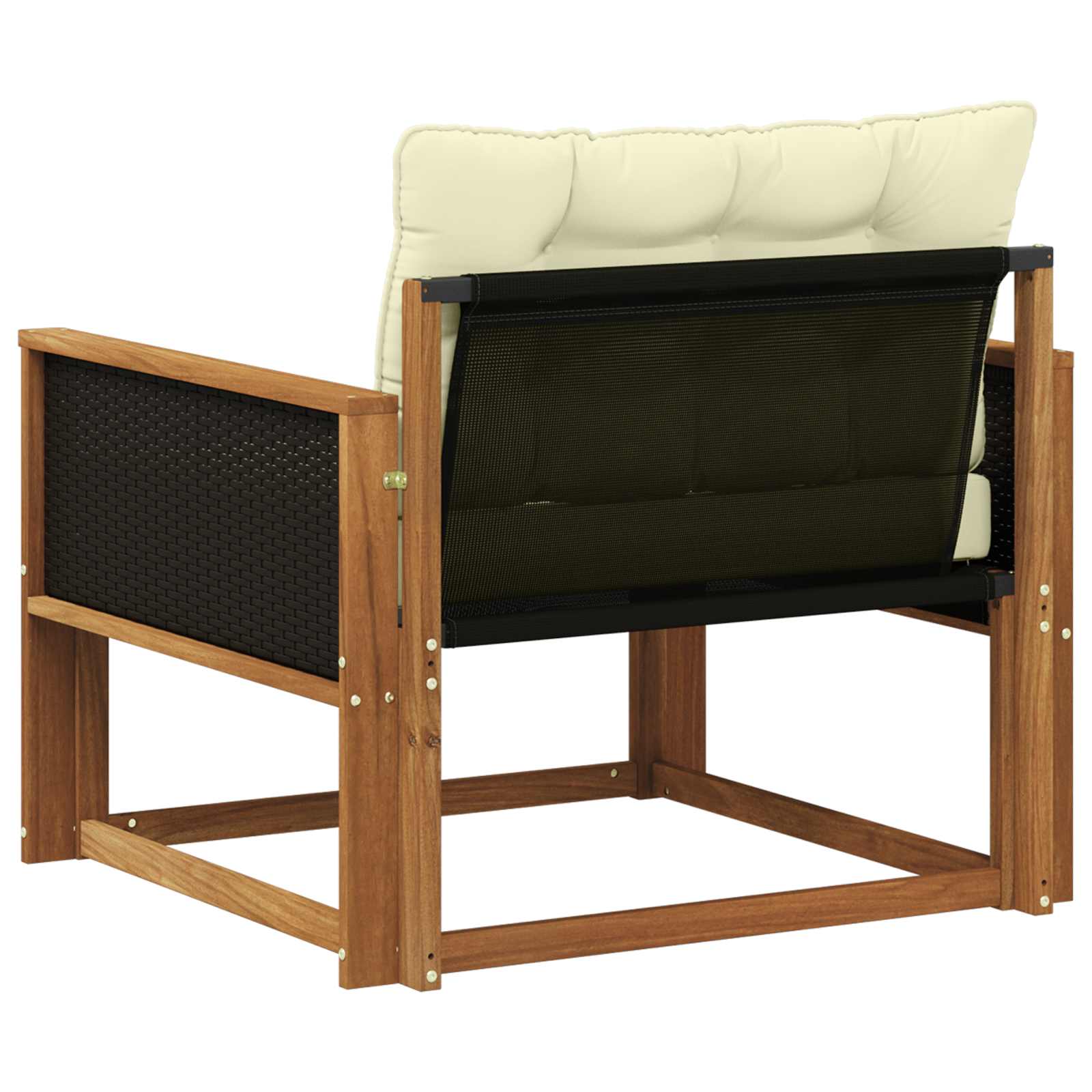 Outdoor-Sofagarnitur Massives Akazienholz und Textilene Natur