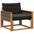Outdoor-Sofagarnitur Massives Akazienholz und Textilene Natur
