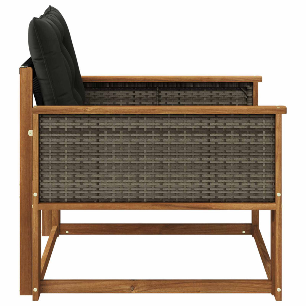 Outdoor-Sofagarnitur Massives Akazienholz und Textilene Natur