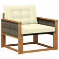 Outdoor-Sofagarnitur Massives Akazienholz und Textilene Natur