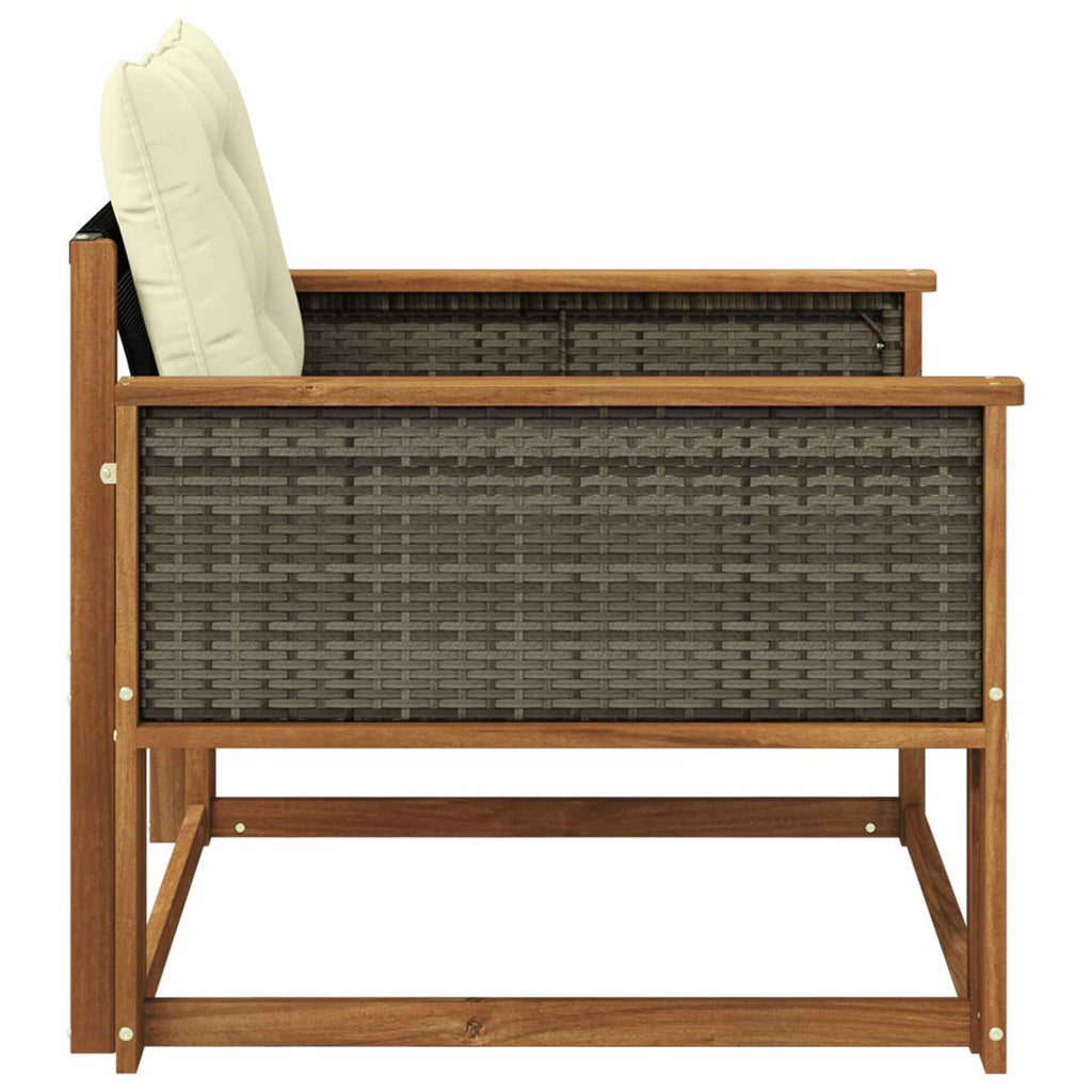Outdoor-Sofagarnitur Massives Akazienholz und Textilene Natur