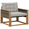 Outdoor-Sofagarnitur Massives Akazienholz und Textilene Natur
