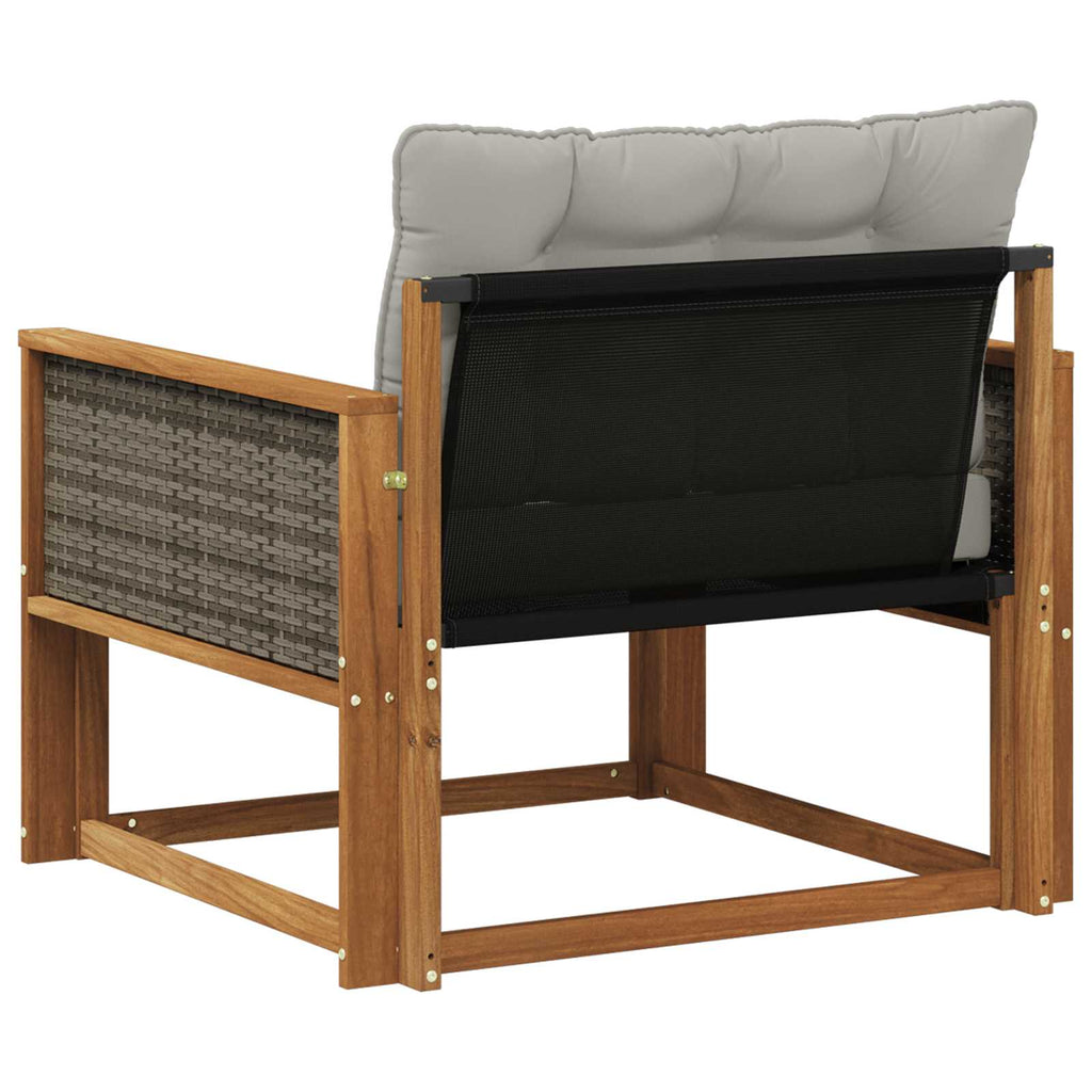 Outdoor-Sofagarnitur Massives Akazienholz und Textilene Natur