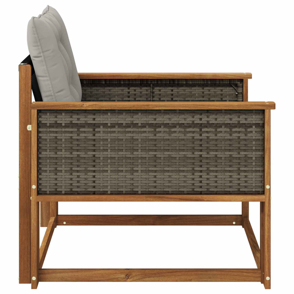 Outdoor-Sofagarnitur Massives Akazienholz und Textilene Natur