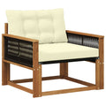 Outdoor-Sofagarnitur Massives Akazienholz und Textilene Natur