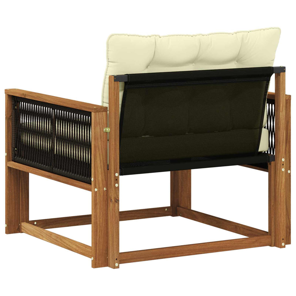 Outdoor-Sofagarnitur Massives Akazienholz und Textilene Natur