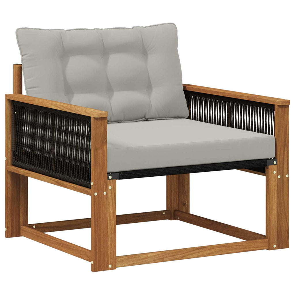 Outdoor-Sofagarnitur Massives Akazienholz und Textilene Natur