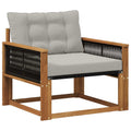 Outdoor-Sofagarnitur Massives Akazienholz und Textilene Natur