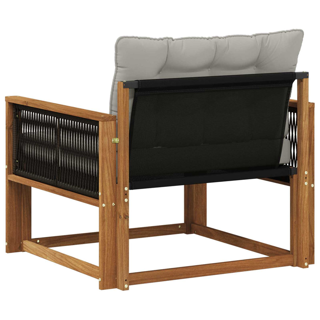Outdoor-Sofagarnitur Massives Akazienholz und Textilene Natur